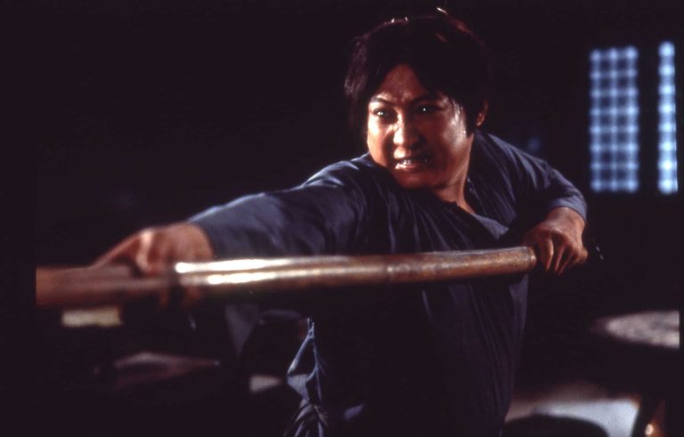 Sammo Hung uses a pole to fight in Encounters of the Spooky Kind