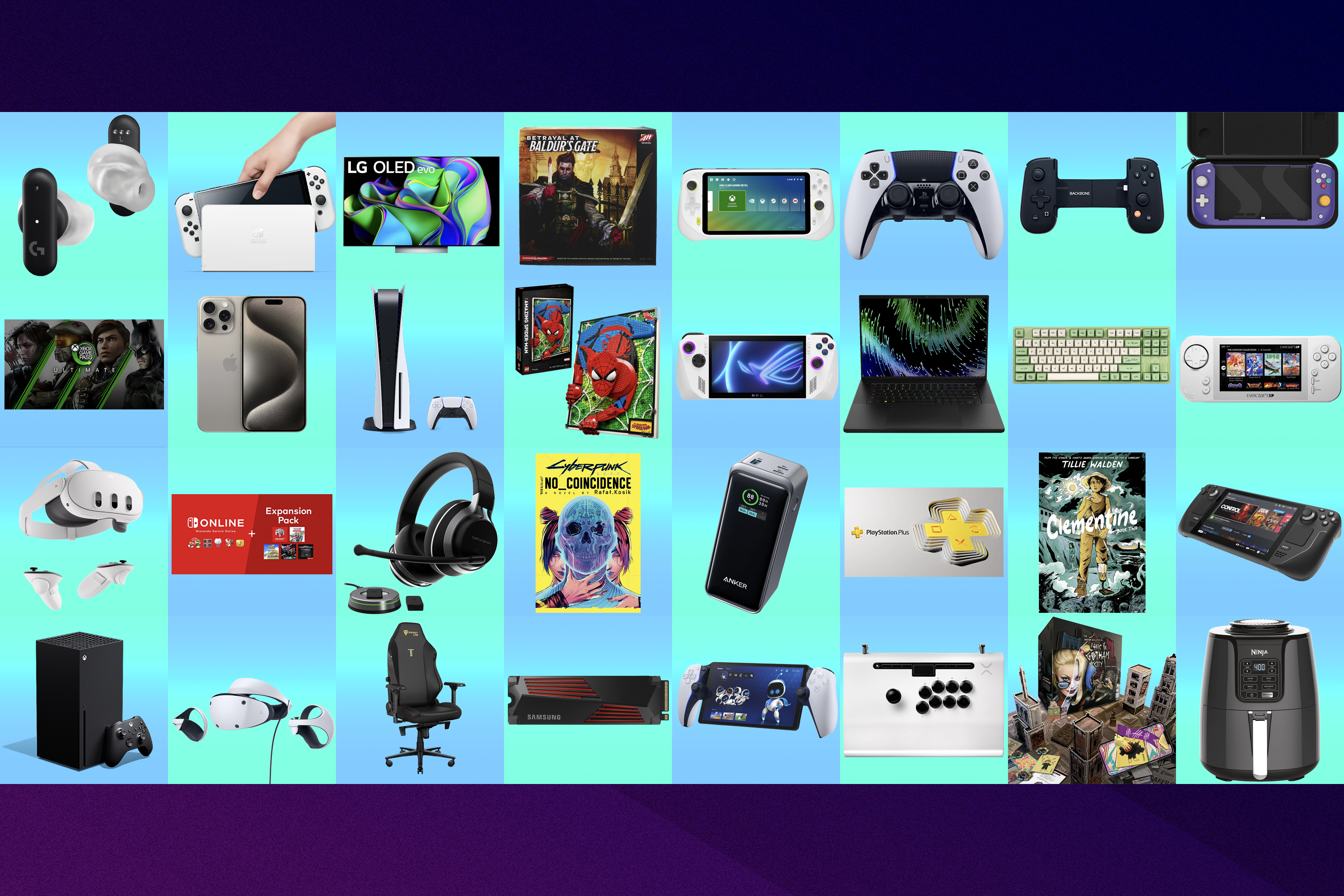 A composite image of all the items included in the Polygon 2023 Holiday Gift Guide